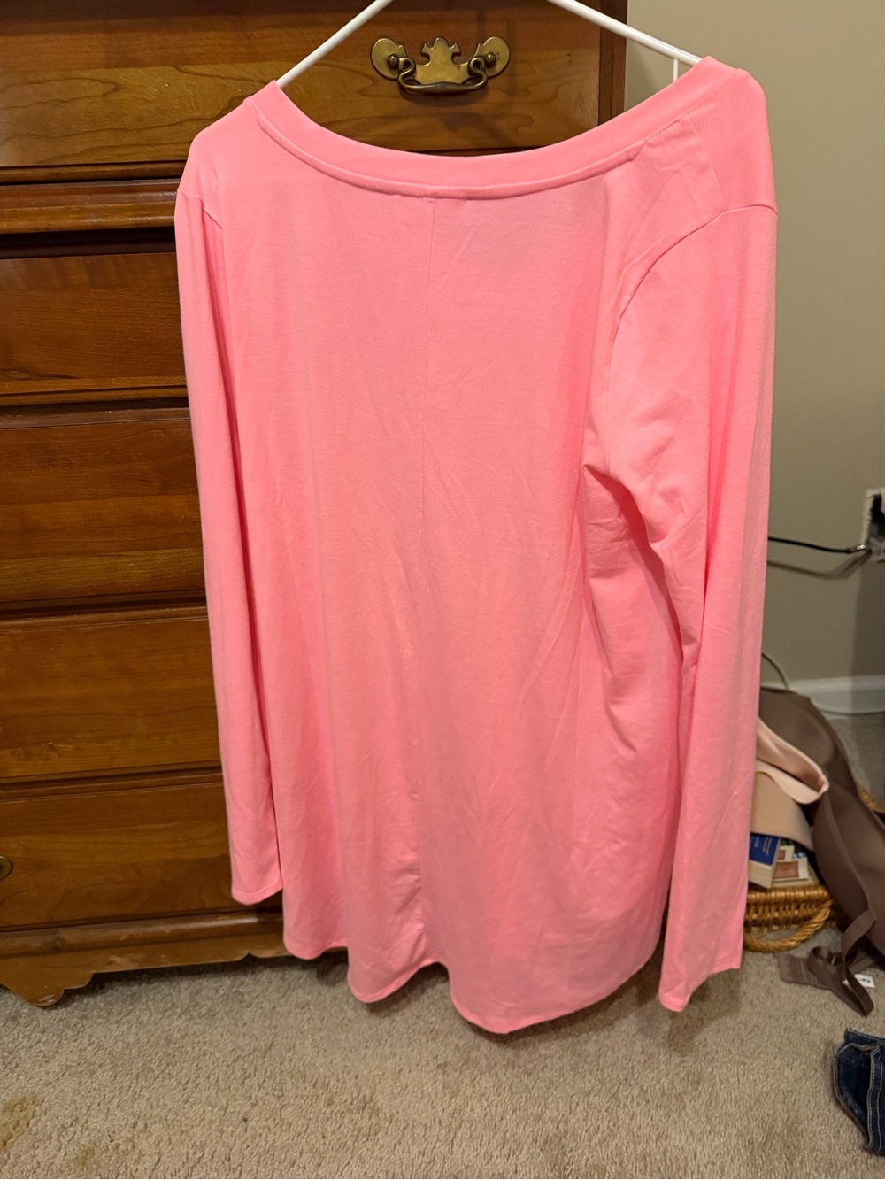 Zenana Outfitters Long Sleeve Pink Boatneck Top